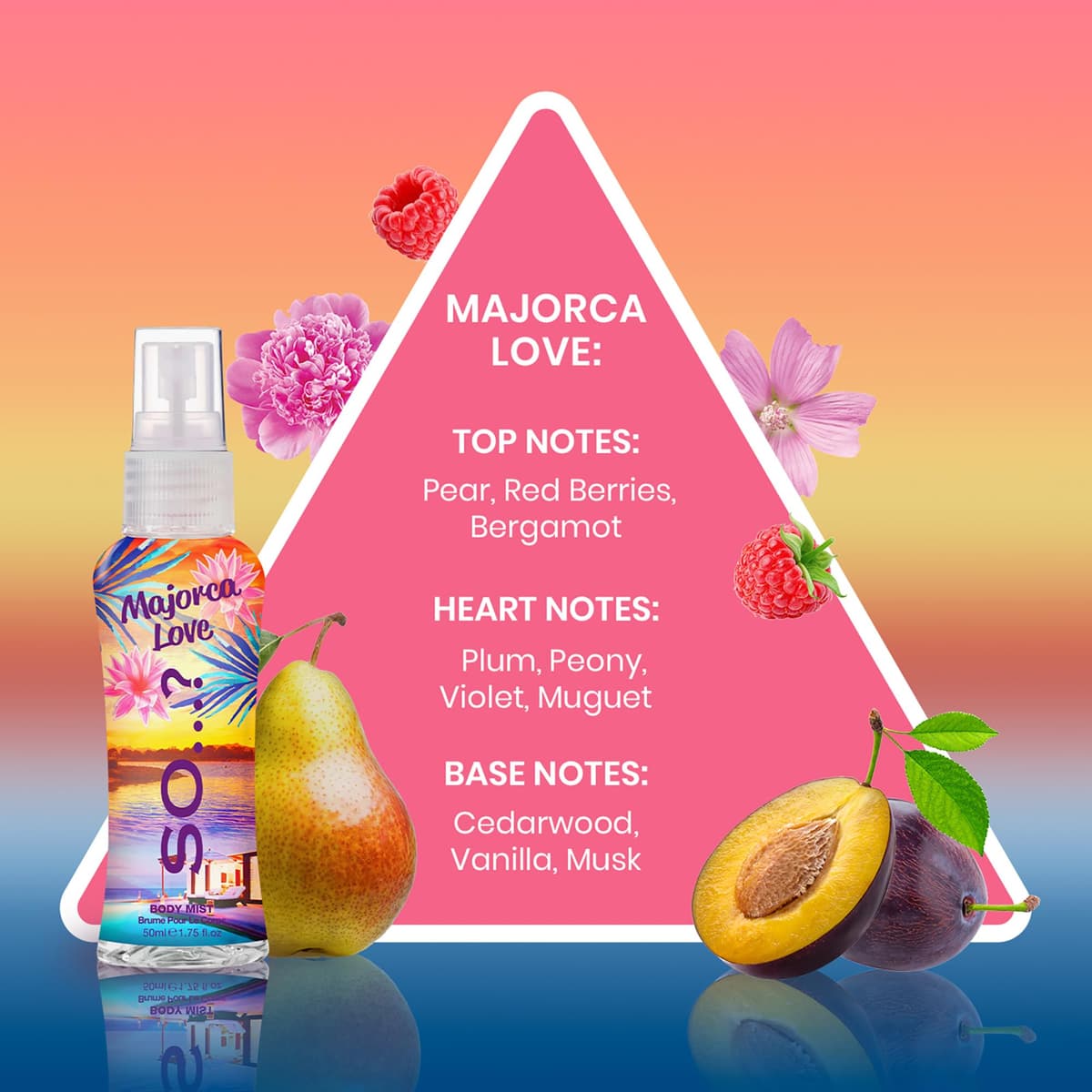 So…? Escapes Womens Gift Set, with Ibiza Dream, Bali Breeze, Mykonos Nights & Majorca Love, Fragrance Spray Set (4 x 50ml) — view 5