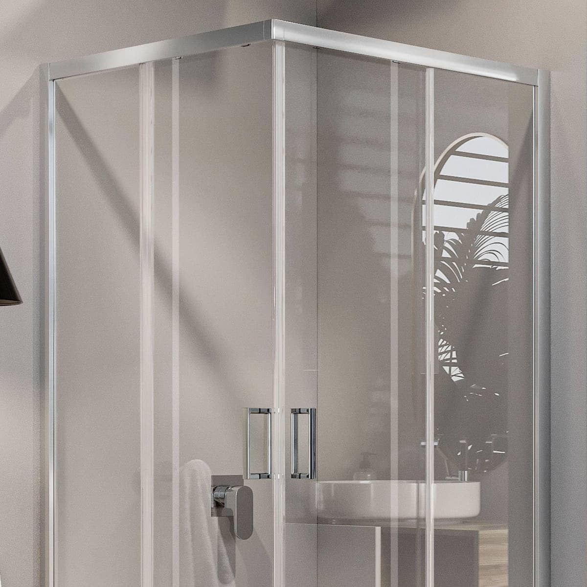 Idralite Box Mampara de Ducha Cuadrado 70x70 H185 Transparente 6mm Mod. Ready — view 3