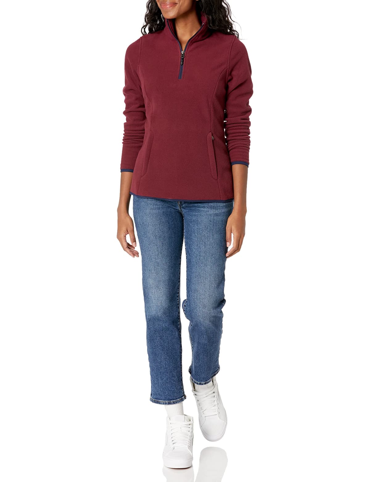 Amazon Essentials Chaqueta de Forro Polar con Cremallera de un Cuarto, Manga Larga y Ajuste Clásico - Colores interrumpidos Mujer — view 4