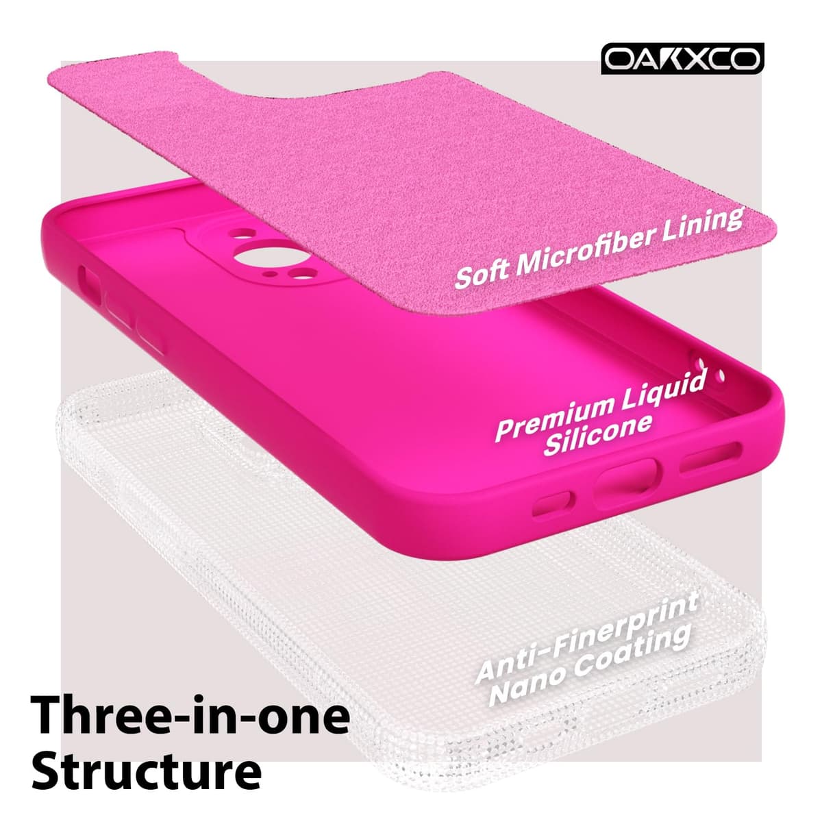 oakxco for iPhone 17 Pro Max Phone Case Liquid Silicone, Cute Thin Slim Grip Soft Rubber Gel for Women Men, Smooth Matte TPU Plain Solid Color Girly Simple Case with Camera Cover, Light Pink — view 1834