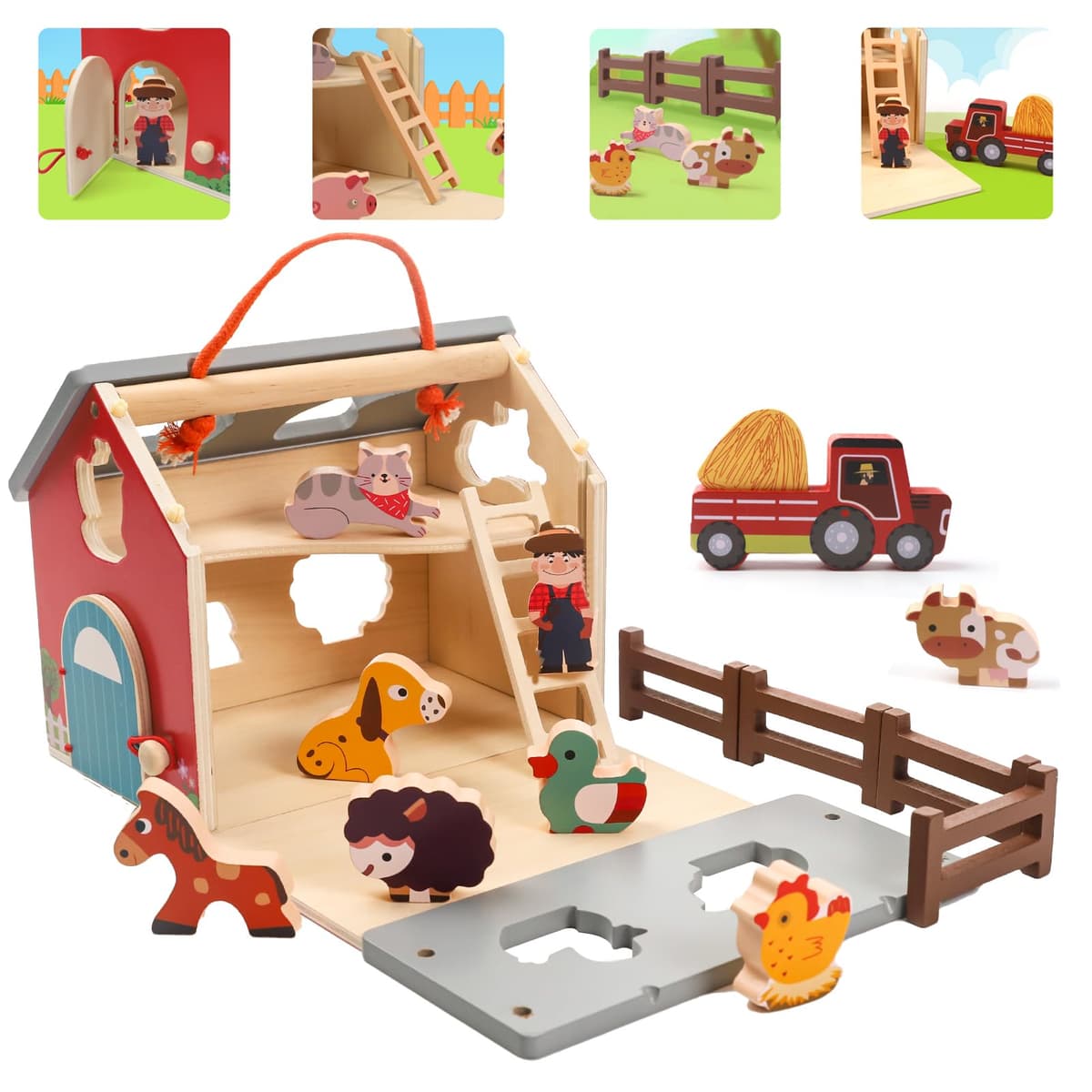 Juguetes Montessori para Niños 1 2 3 años, Juguetes de madera Educativos para Bebés 6 Meses niña niños, Juguete de Clasificación Zanahorias, Juegos de pelota, Regalo Bebe 1 Año de Cumpleaños Navidad — view 7