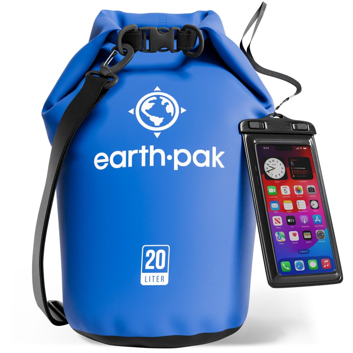 Earth Pak Waterproof Dry Bag - Roll Top Waterproof Backpack Sack Keeps Gear Dry for Kayak with Waterproof Phone Case — view 31