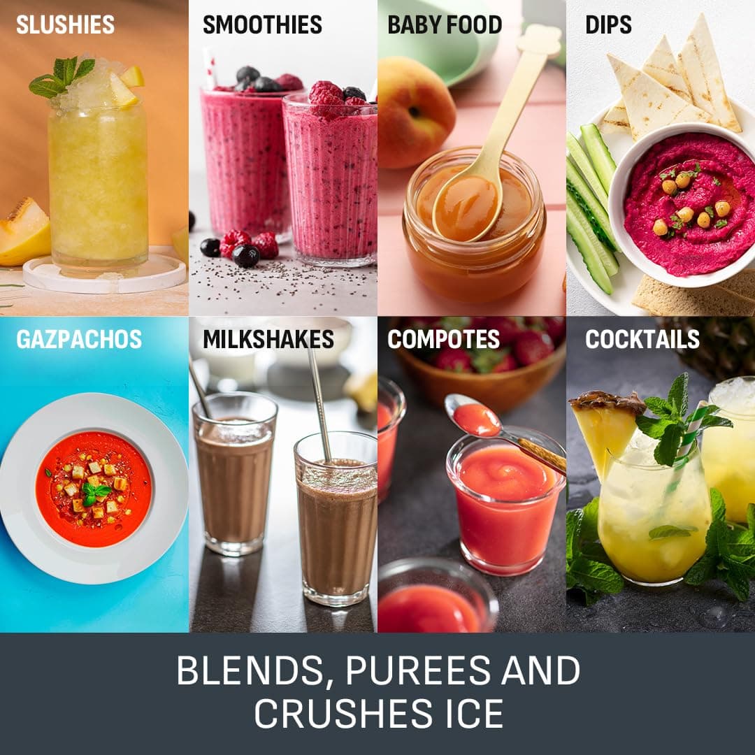 Tefal Blendforce II Blender, 2L Plastic Jug, 1.25L Effective Capacity, 600W, 4 Removable Stainless Steel Blades, Smoothie, Ice Crush, 2 Speeds + Pulse, Kitchen Shakes Maker, Black, BL420840 — view 6
