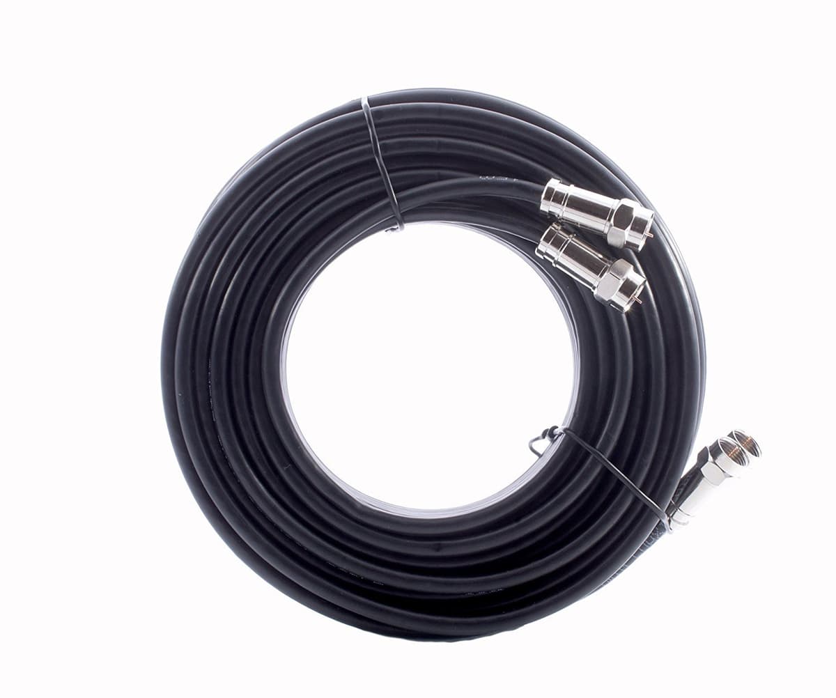 10m Black Twin Satellite Shotgun Cable Extension Kit With Premium Grade Fitted Compression F-connectors As Used By The Professionals For Sky+ , HD , Freesat Allows You To Relocate Your Existing Box , Kit Consists Of 10m Sky Double Coax , 20 x Cable Clips , 4 x Connected Compression F-connectors , 2 x F-connector Couplers — view 2