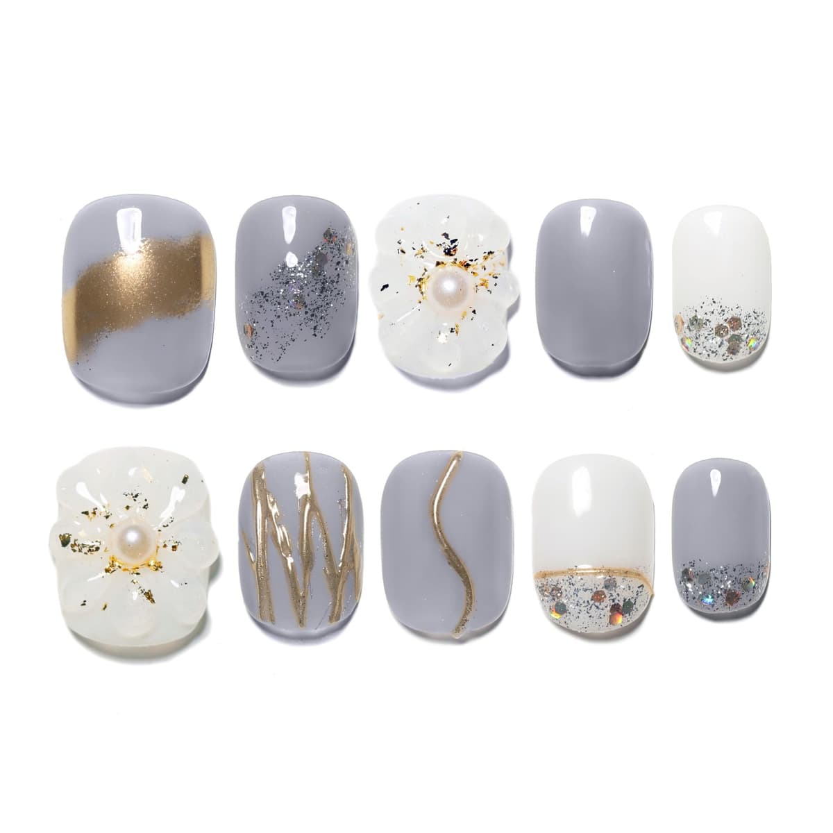 Sun&Beam Nails Handmade Press On Nail Long Coffin Ballerina Pink Flower Acrylic Fake Tip 3D Design Art Charms Cute with Storage Box 10 Pcs (S) — view 63