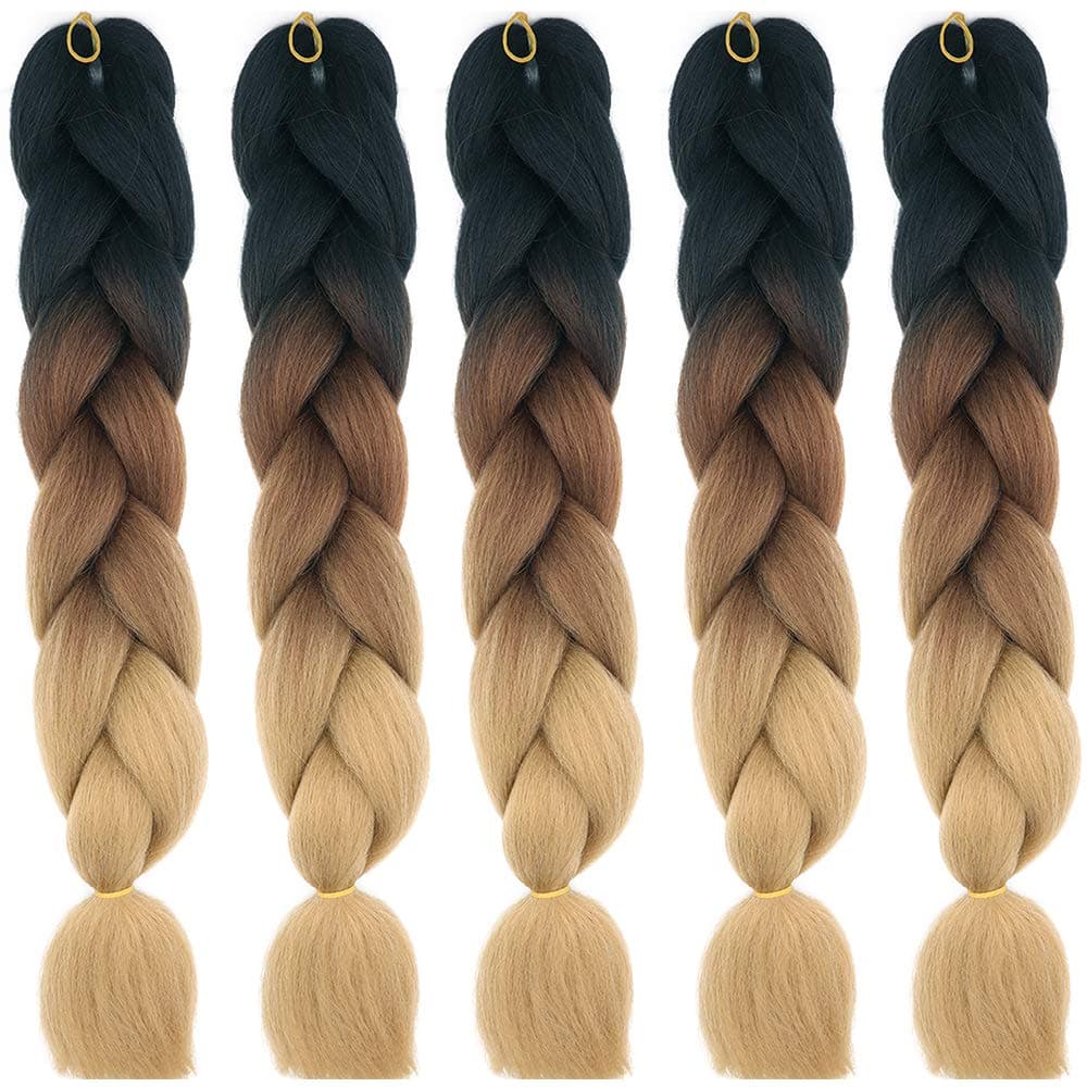 24" Braiding Hair Extension Jumbo Braids Synthetic 3bundles/pack Crochet Hair Afro Box Braid Heat Resistent (Dark Purple) — view 155
