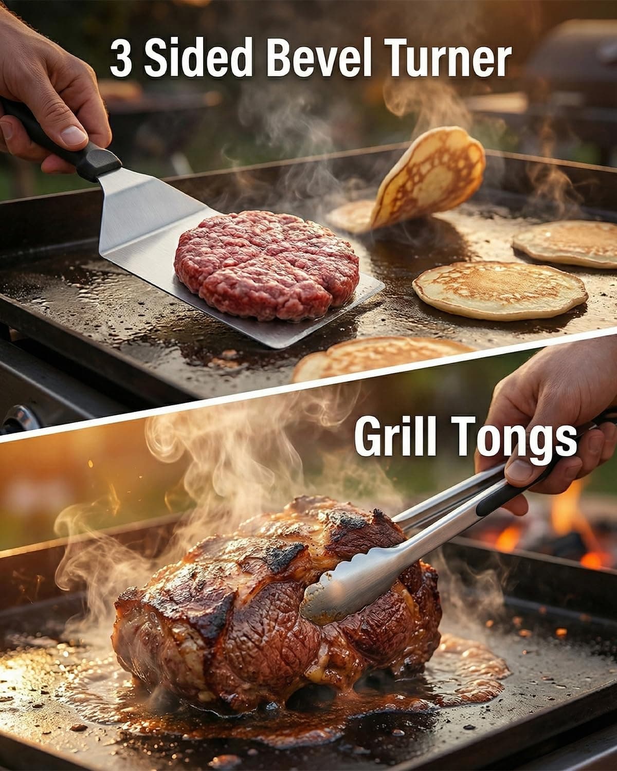 Lorrtta 32pcs Griddle Accessories Kit, Teppanyaki Plancha Flat Top Grill Tools, Spatula Set with Basting Cover, Smash Burger Press, Storage Bag for Outdoor Grilling BBQ, Perfect BBQ Gifts for Men — view 4