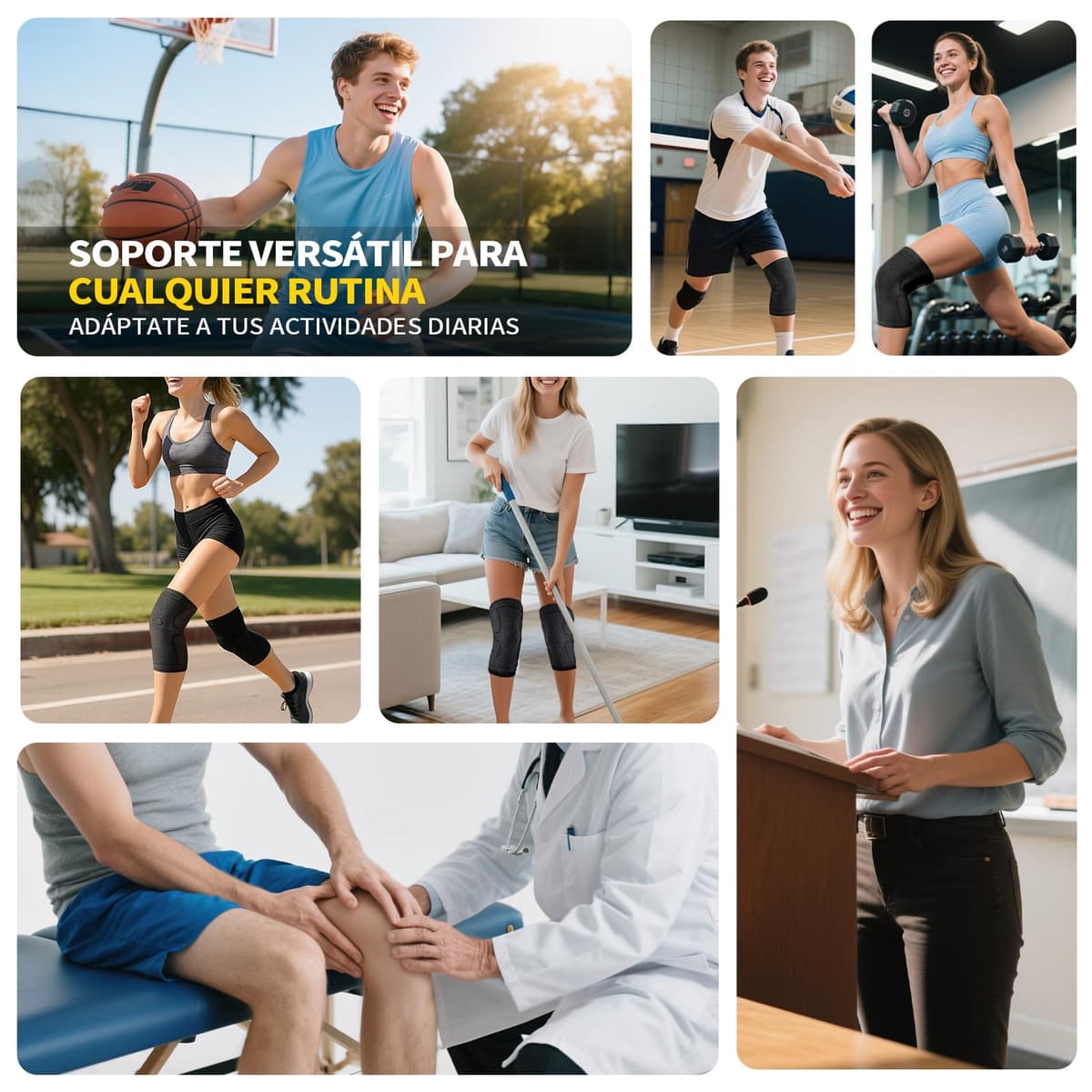CAMBIVO 2Pcs Rodilleras Gym de Compresion, Rodilleras Menisco y Ligamento, Rodillera Transpirable y Antideslizante para Gym, Voleibol, Baloncesto, Correr, Bicicleta, Unisex — view 6