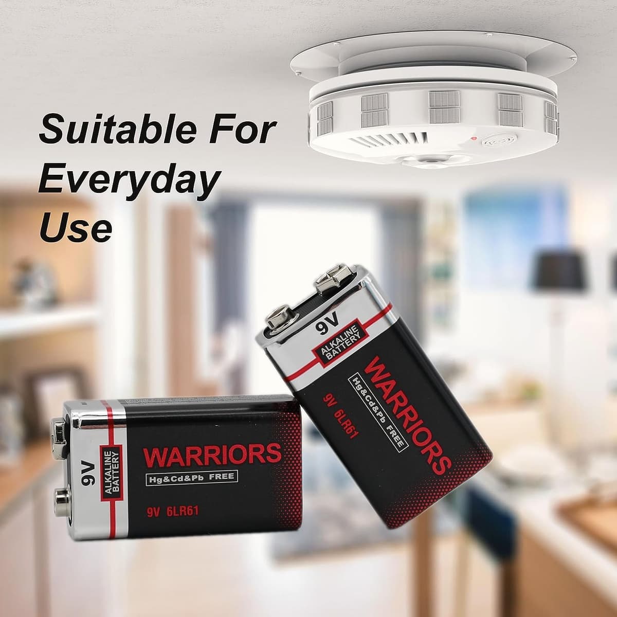 Warriors 4X High Capacity 9V 9 Volt Alkaline Super Long Lasting Battery Batteries Smoke Alarm Detectors Remote Control Car (4X) — view 7