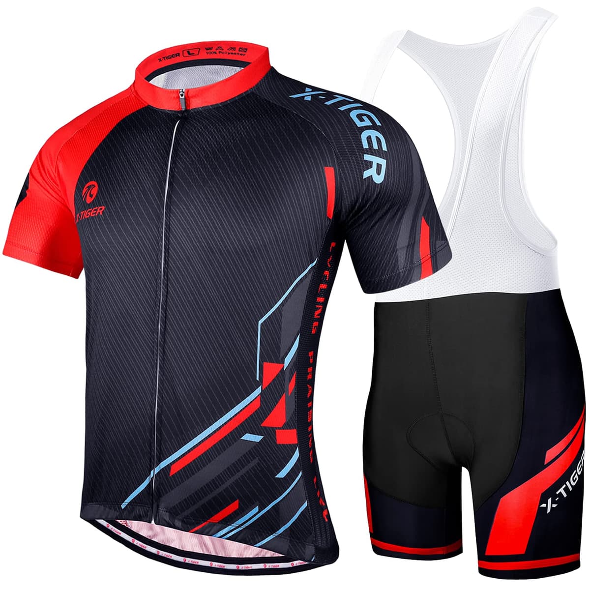 X-TIGER Hombres de Bicicleta con 5D Gel Acolchado MTB Ciclismo Maillots Tirantes Culotte Pantalones Cortos Culotes — view 11