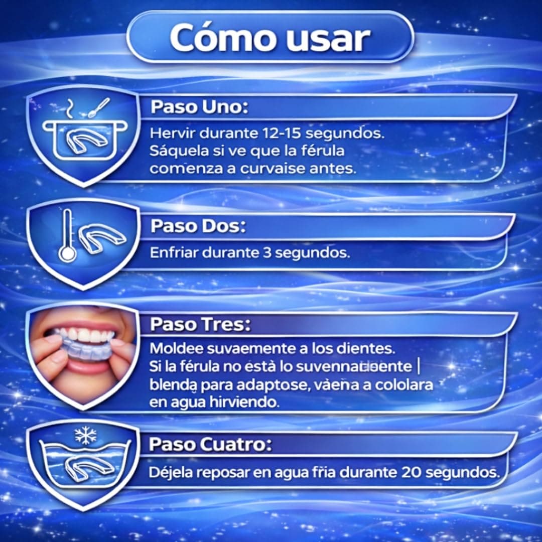 Runesol ferula descarga bruxismo, 4 x Normal, ferula dental bruxismo, protector bucal para dormir, ferulas de descarga para bruxismo, ferula dental noche, funda dientes, felulas Bucales dentales — view 3