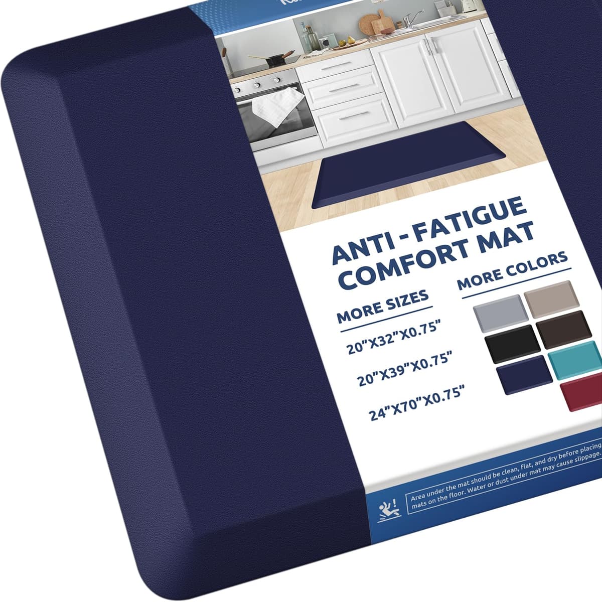 KitchenClouds Kitchen Mat Cushioned Anti Fatigue Rug 17.3"x28" Water Resistant Non Slip Standing Desk Mat Comfort Floor Mats for Kitchen House Sink Office (Khaki) — view 12