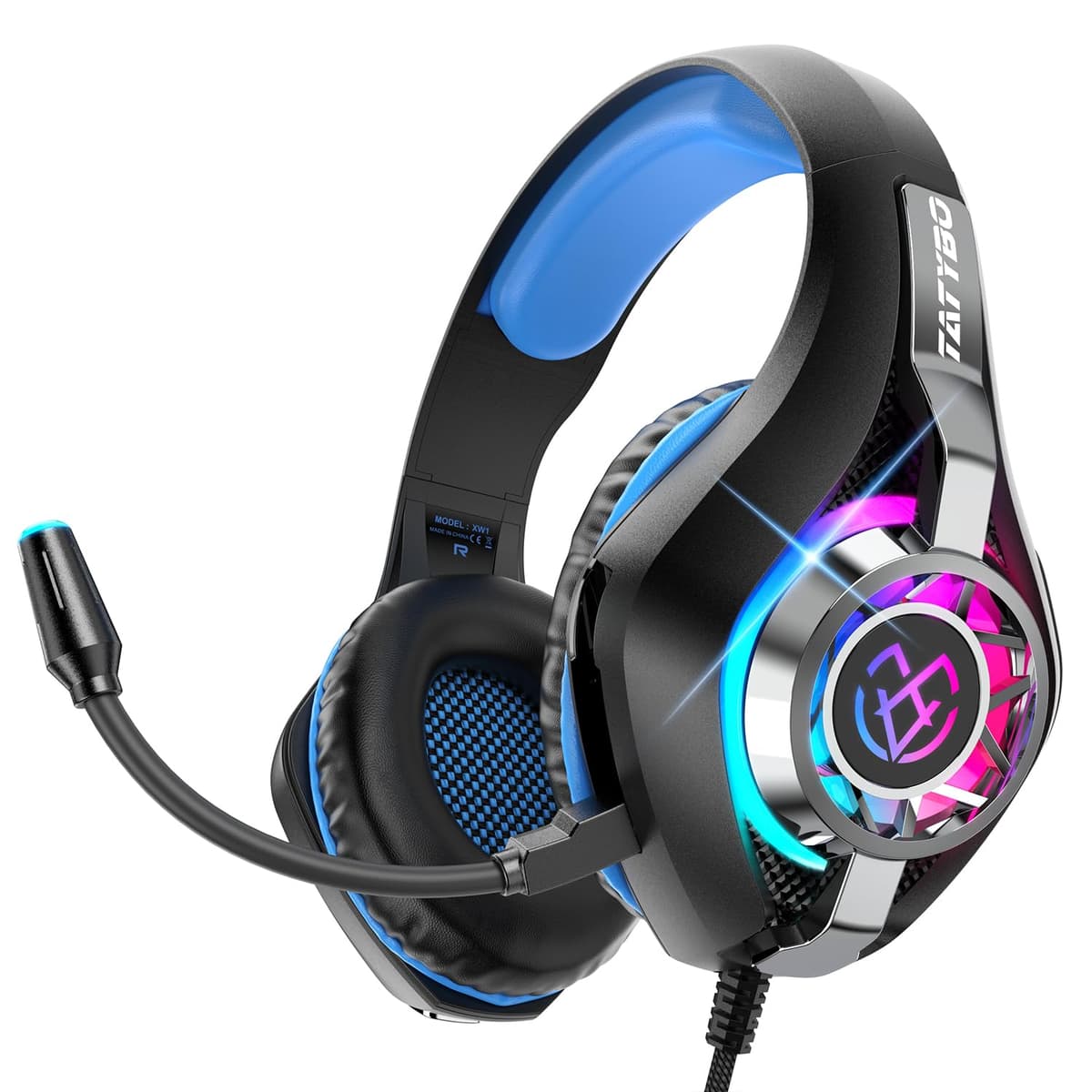 Tatybo Cascos Gaming, Auriculares Gaming con Graves Envolventes 3D, Micrófono Reducción De Ruido Y Almohadillas De Proteína, para Ps4 Ps5 Xbox PC Laptop — view 10