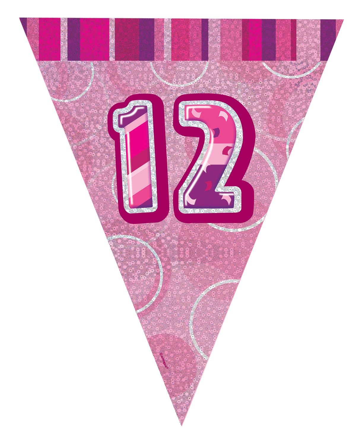 Unique Party 92068 - 9ft Foil Glitz Pink Happy 80th Birthday Banner — view 44