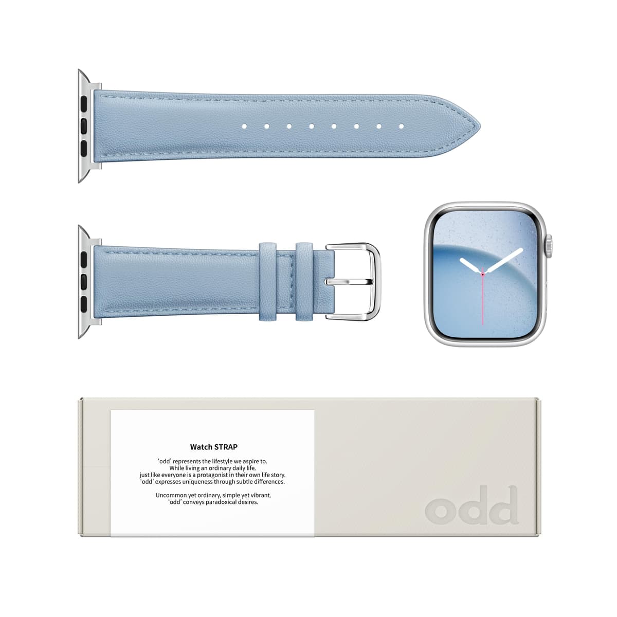 a.odd Leather Strap for Apple Watch Straps 38mm 40mm 41mm 42mm 44mm 45mm 46mm 49mm, Men Women Genuine Leather Replacement Band for iWatch Series 11 10 9 8 7 6 5 4 3 2 1 SE Ultra 3 2 1 — view 3