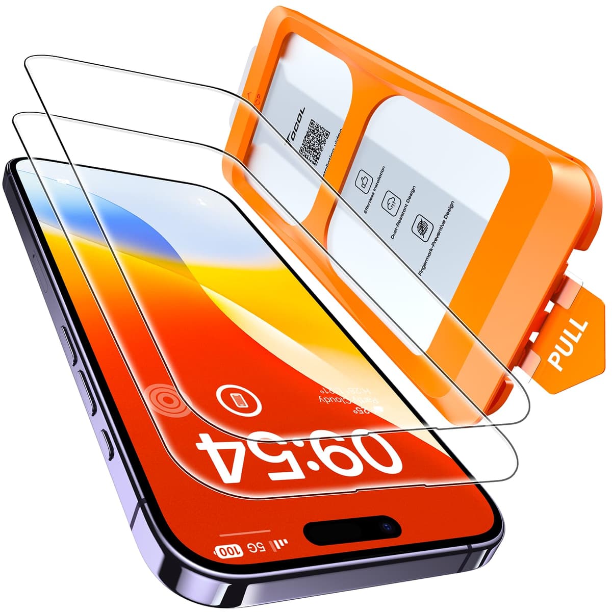 TOCOL Protector Pantalla para iPhone 17 Pro Max, Alineación Automática para Una Instalación Rápida, Cristal Templado de Dureza 9H Inastillable, HD Transparente, 2 Piezas — view 17
