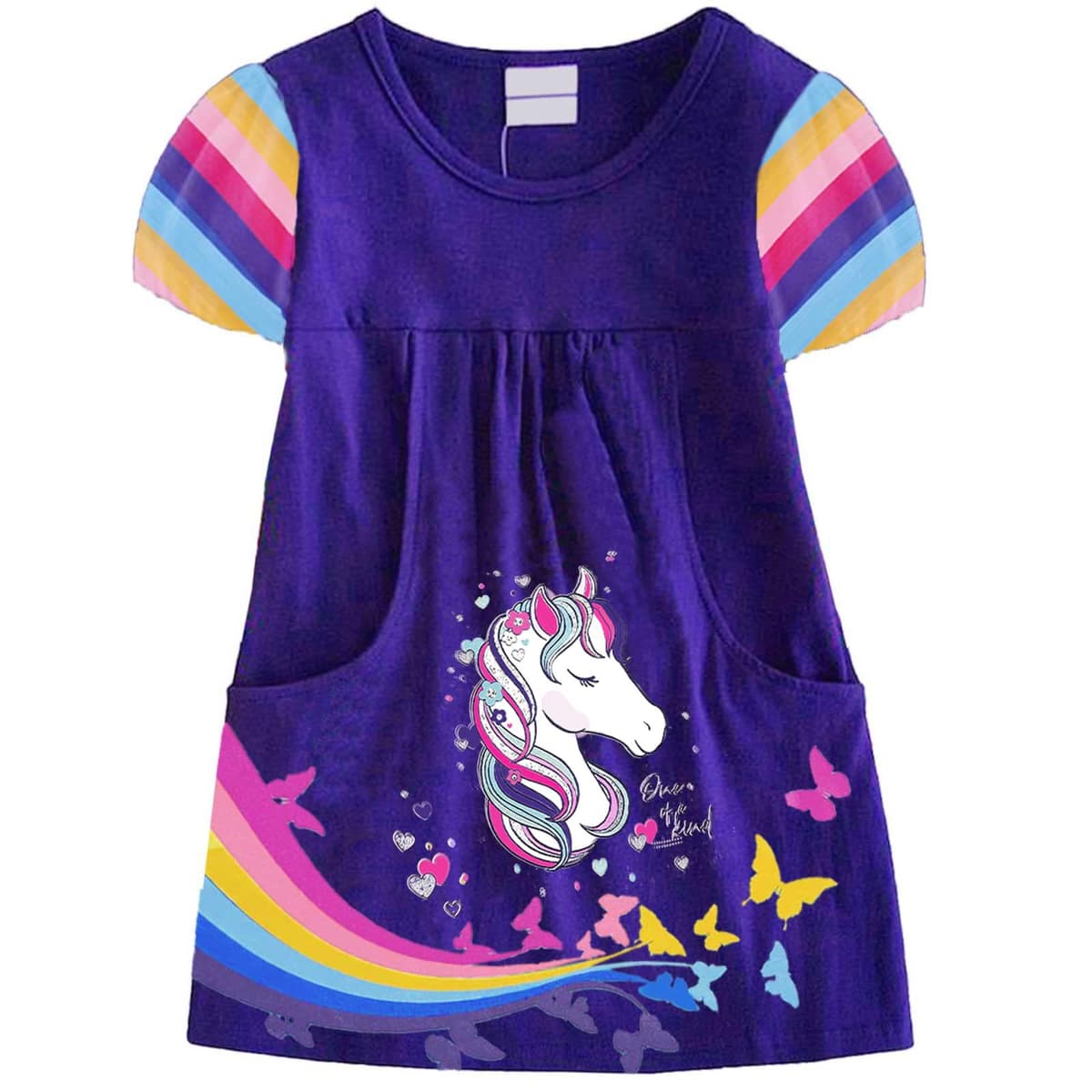 VIKITA Little Girls T-Shirt Long Sleeve Top Colorful Flower Cotton Shirt 2-8 Years