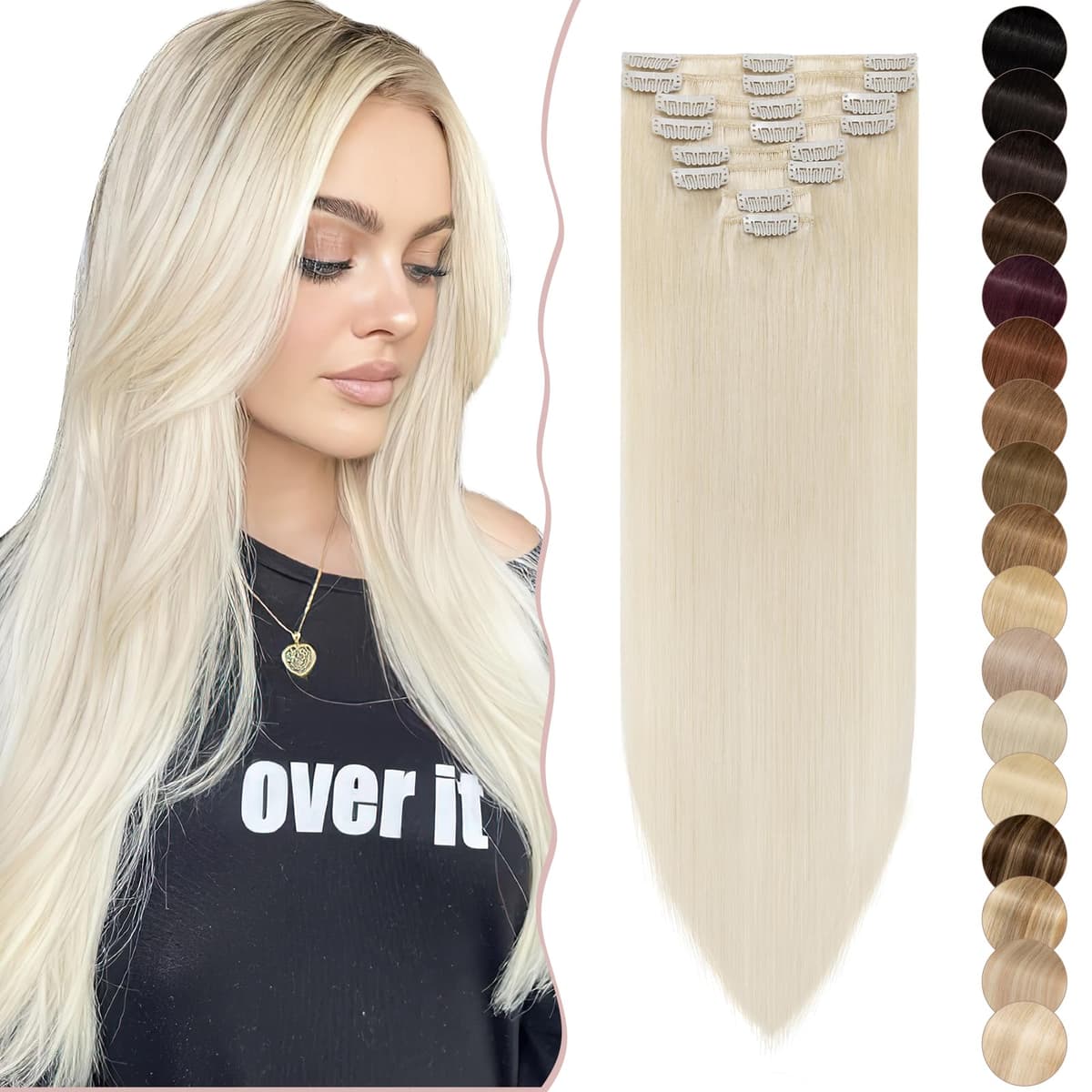 12 inch Clip in Hair Extension Human Hair One Piece 100% Real Remy [#2 Dark Brown] 3/4 Full Head Straight Hair Pieces for Women Invisible Short (40g) — view 45