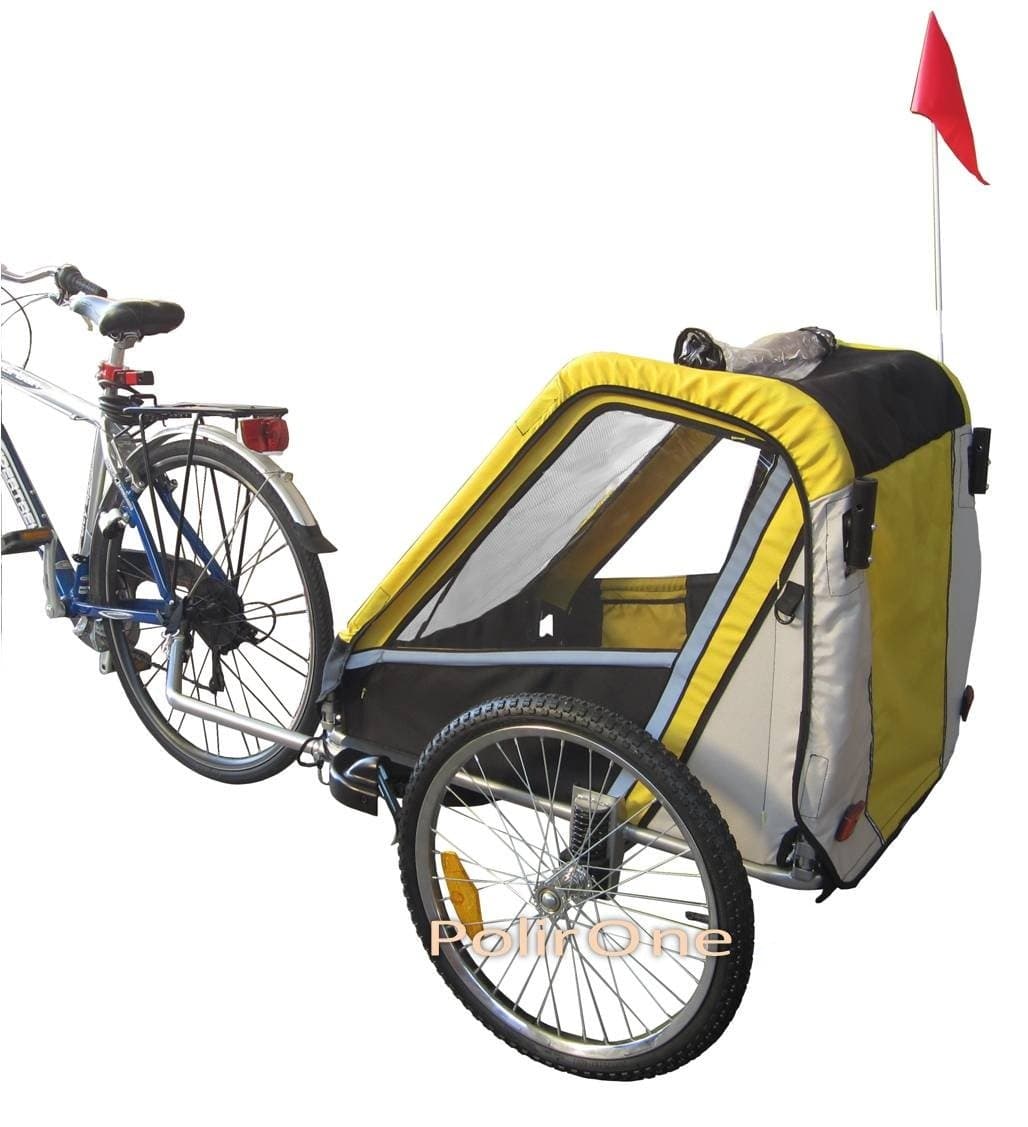 papilioshop Leon remolque Carrito Carrito para el transporte de 1 o 2 Uno Dos niño niños con la bicicleta rueda delantera piroettante bicicleta portabimbo Bimbo Bimbi portabimbi carro plegable Cochecito de con X Puerta — view 2