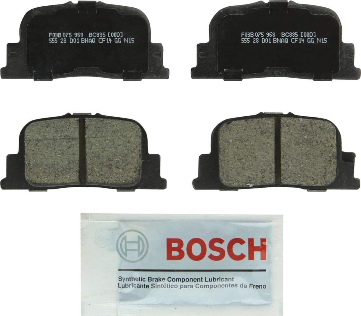 Bosch BC914 QuietCast Premium Ceramic Disc Brake Pad Set For: Acura ILX; Honda Accord, Civic, CR-V, Element, Fit, Front — view 242