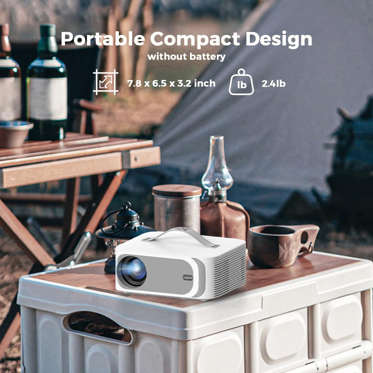 [5000+ Official-Apps & AI Auto Focus & 50W Dolby Audio] Outdoor-Projector-4k with WiFi and Bluetooth, AI Movin 2.0 OS Smart Projector with HDR10+, Lisowod Portable 4K Proyector 2026 Upgraded — view 8