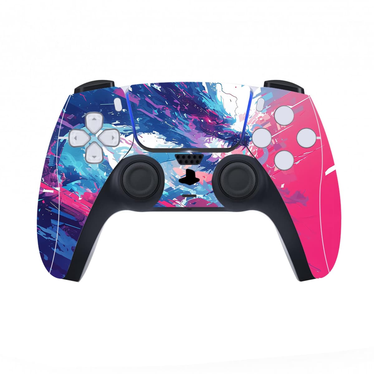 PlayVital Neon Dragoon Full Set Skin Decal for PS5 Console Disc Edition, Sticker Vinyl Decal Cover for PS5 Controller & Charging Station & Headset & Media Remote — view 3