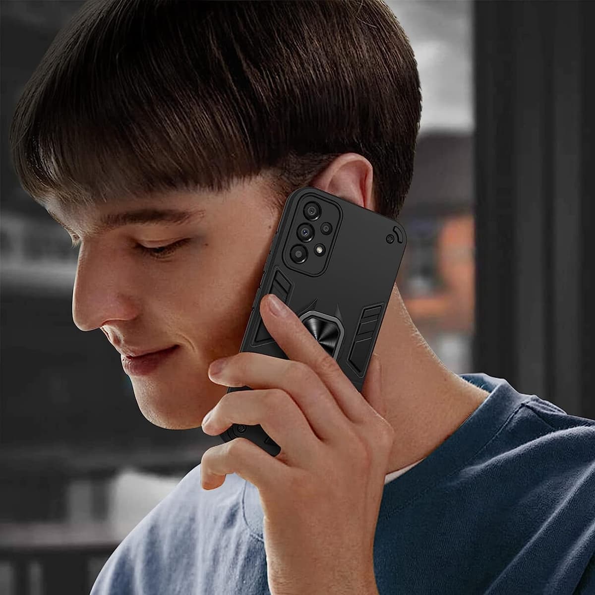 Funda para CMF Phone 2 Pro, Carcasa Antigolpes con Soporte anular metálico, Case Protectora de Grado Militar, Negro — view 1517