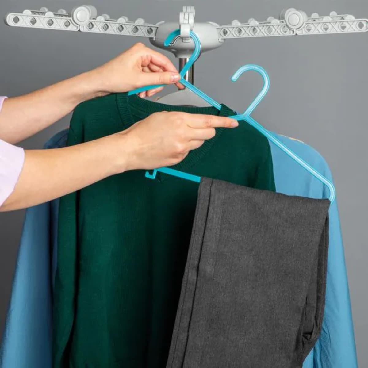 JML DriBUDDI Compact Electric Clothes Dryer - Heated Clothes Airer with Cover for Laundry Drying, Portable Rack Holds 10Kg of Clothing - Saves Ironing Packs Away Easily, For Line Dried Clothes Indoors — view 4