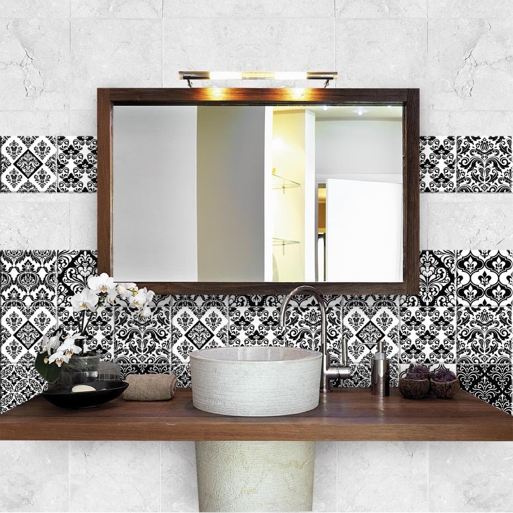 RE-COVERTILES - Pegatinas Azulejos Cocina y Baño Stickers de PVC Impermeables Antiarañazos Decoración de Pared Baldosas Peel and Stick - Modelo 24 Pzas 10x10 cm PS00179 Made in Italy — view 45