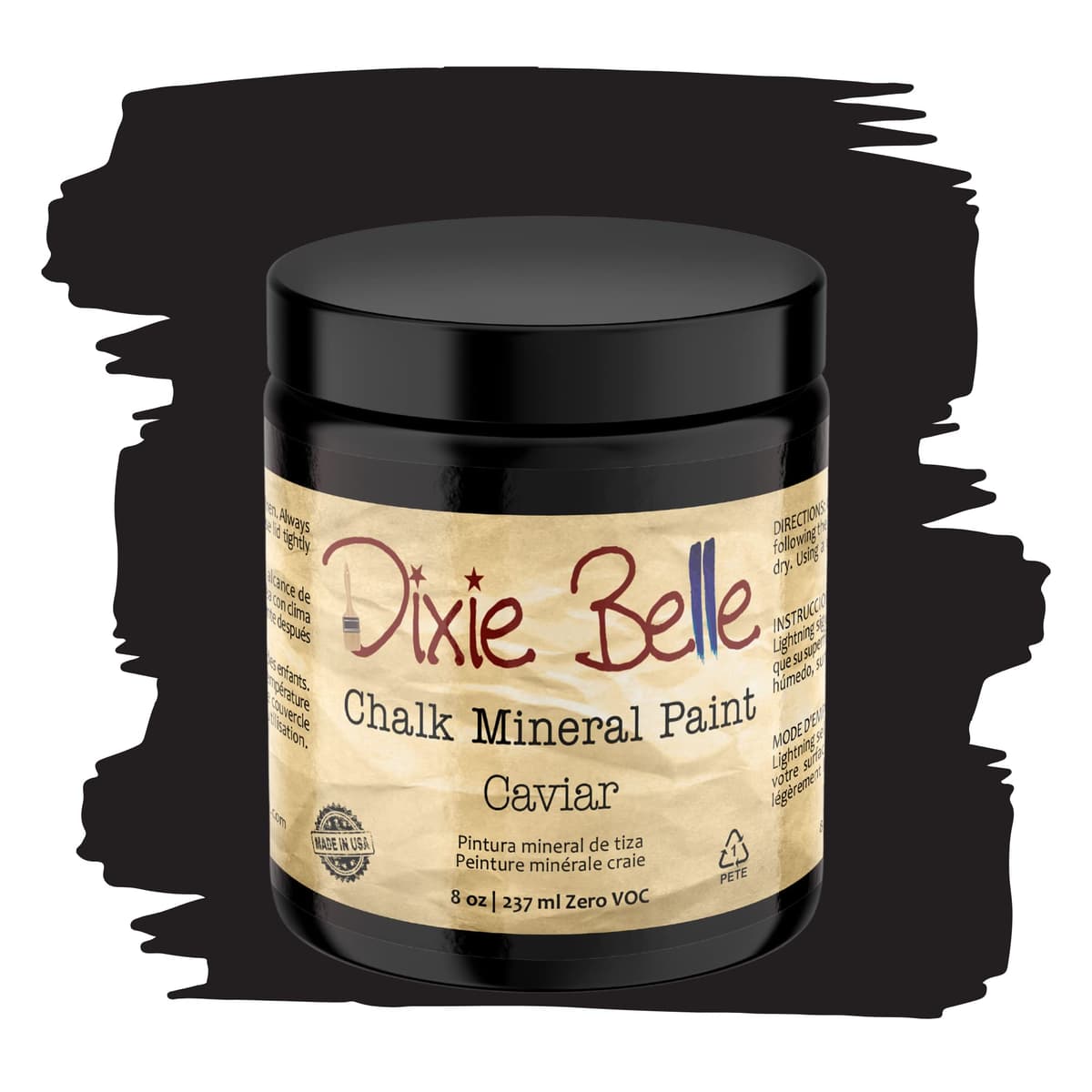 Dixie Belle Paint Company Chalk Finish Furniture Paint - Caviar (32oz) - Matte Black Chic Chalk Mineral DIY Furniture Paint — view 168