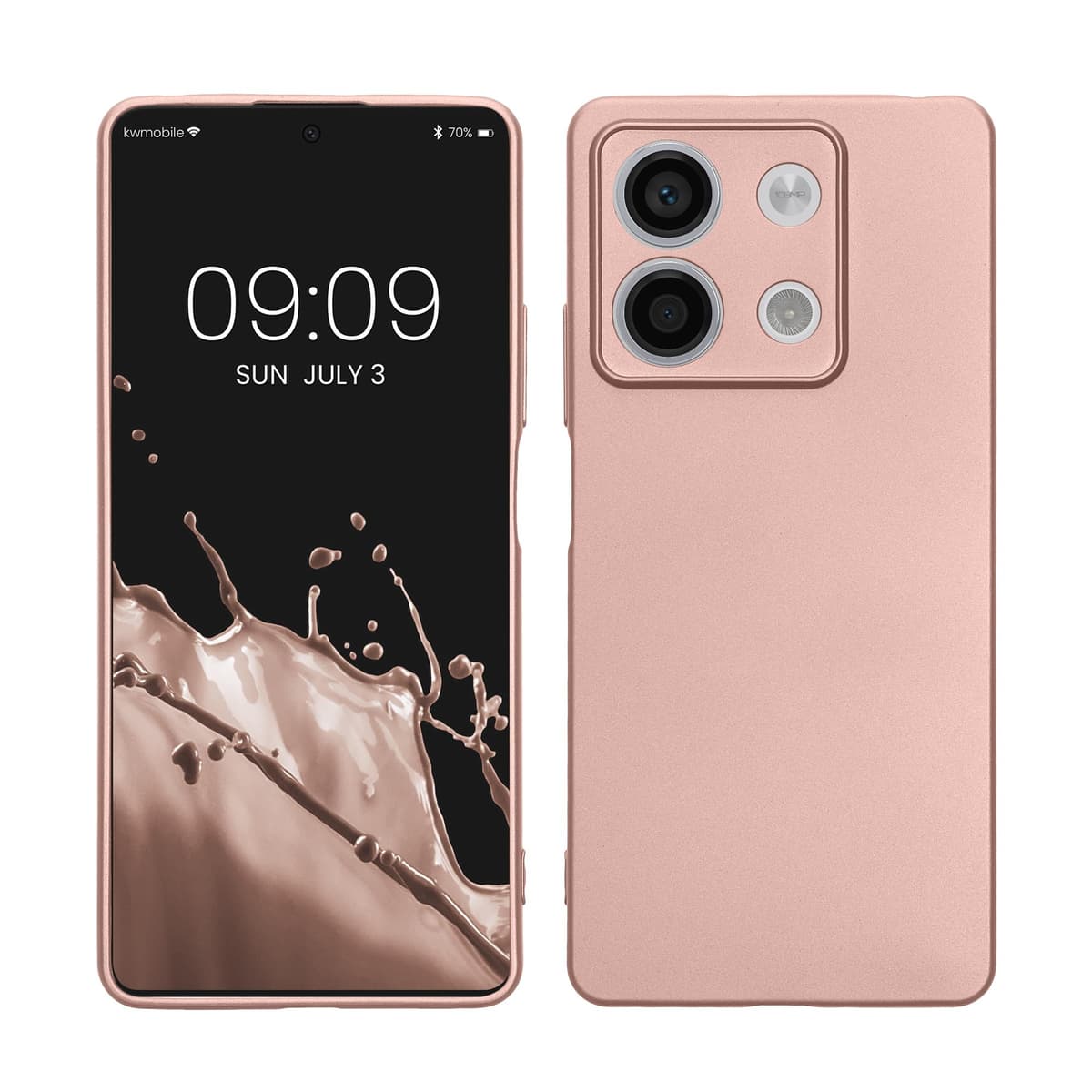 kwmobile Carcasa Compatible con Xiaomi Redmi Note 14 Pro 5G / Poco X7 Funda - Funda Ultrafina de TPU con Bordes elevados - Lavanda Metalizado — view 245