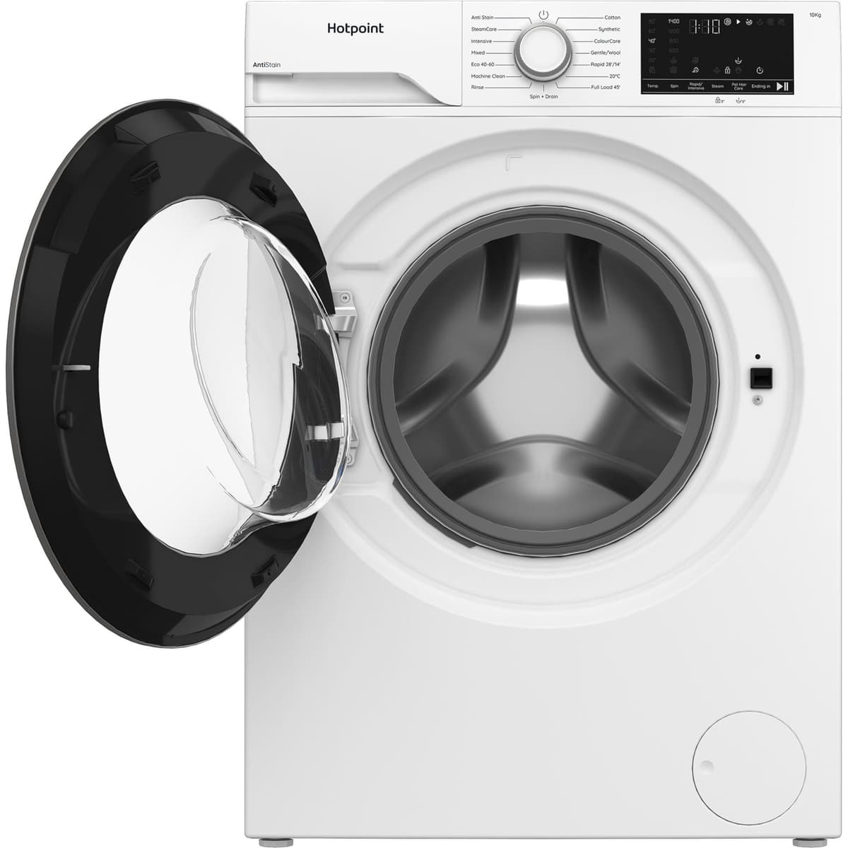 Hotpoint Washing Machine, 10 kg, 1400 RPM, Front Loading, Anti-Stain, SteamCare, Anti-Allergy, A Rated, 84.5x60x58 cm (White) — view 2