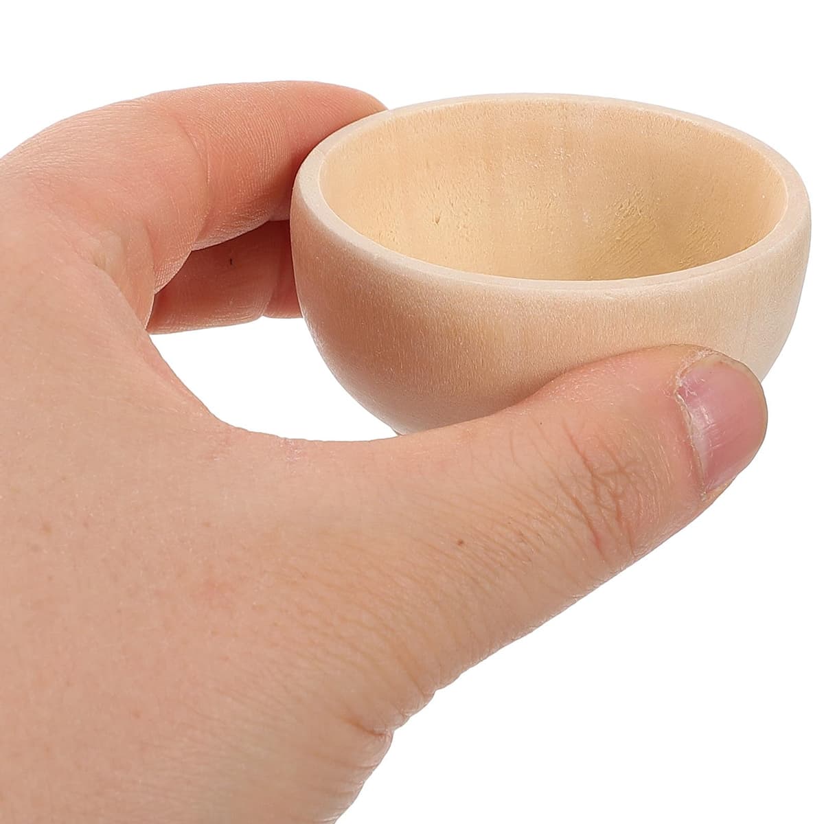 4Pcs Unfinished Small Wooden Bowls Set for Montessori Heuristic Play and DIY Painting Craft — view 4