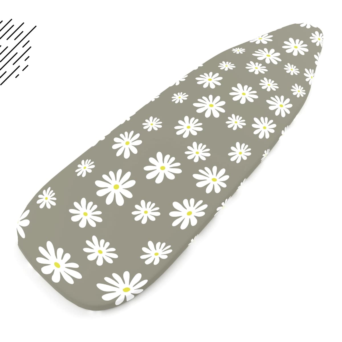Encasa XO Ironing Board Covers and pad 135x45 cm- Thick 3mm Felt Padding, Drawstring Tightening & Lock, Heat Reflective, Scorch & Stain Resistant, for X-Large Ironing Board - Daisy Grey — view 5