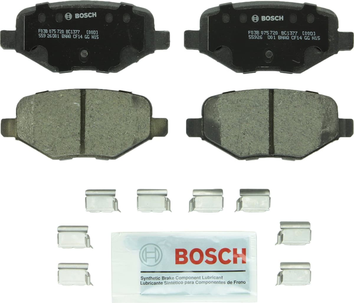 Bosch BC914 QuietCast Premium Ceramic Disc Brake Pad Set For: Acura ILX; Honda Accord, Civic, CR-V, Element, Fit, Front — view 314