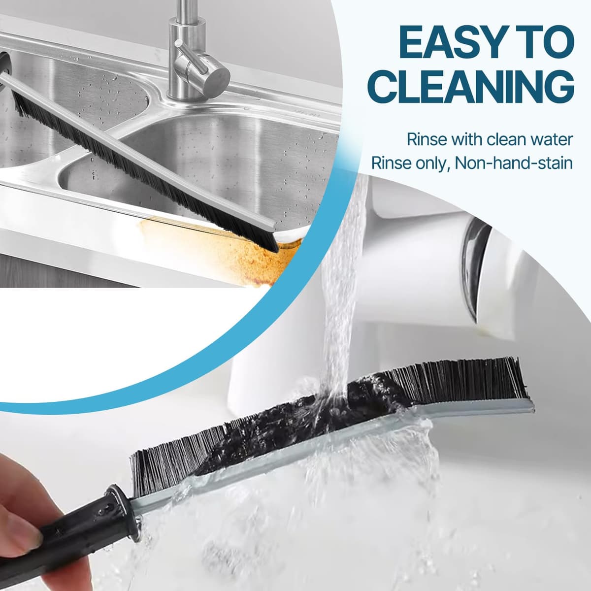 Crevice Cleaning Brush, Bathroom Tile Groove Gap Cleaning Brush,Premium Crevice Cleaning Tool Aluminum Support with 15° Angle Magic Brush, Thin Brush for Home Kitchen — view 6
