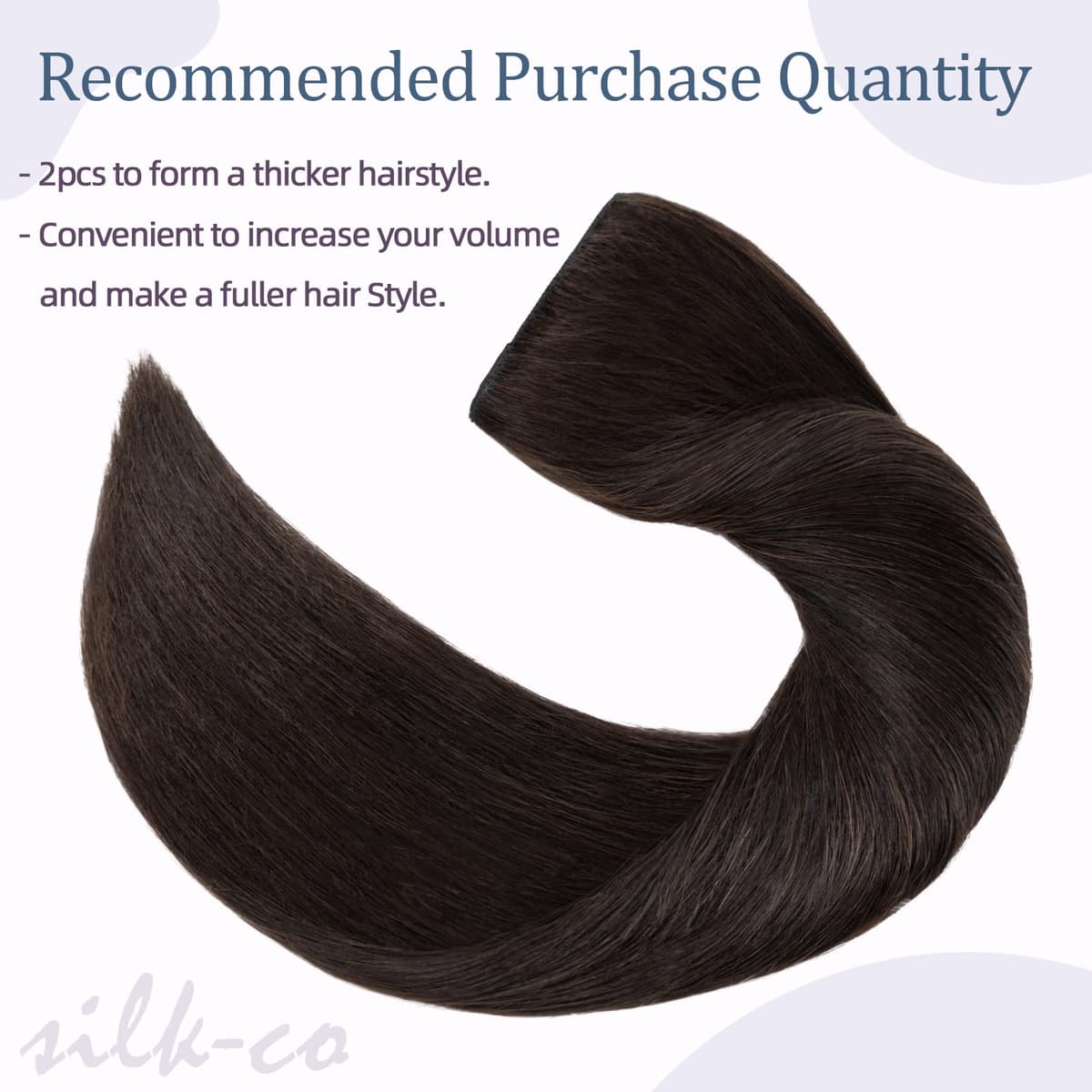 Extensiones de Cabello Natural Clip in Extensions Una Pieza 5 Clips Pelo Humano Liso Remy Hair Grueso 3/4 Cabeza Completa Postizos Pelucas Cortas 30cm(70g) #2 Marrón Oscuro — view 5