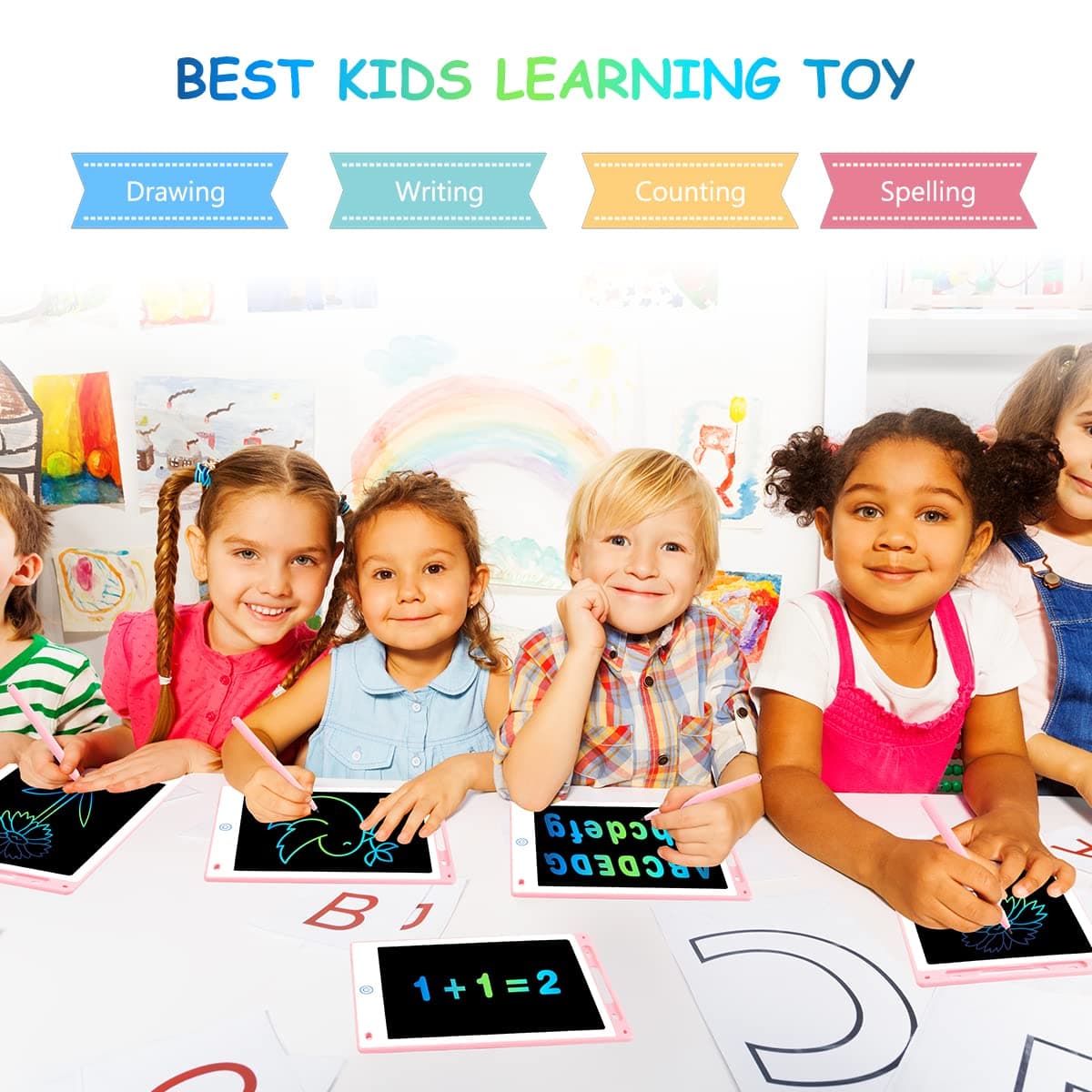 Vicloon Tableta de Escritura LCD, 10" Tablero de Dibujo Electrónico para Niños, Tablero de Graffiti de con Bloqueo de Pantalla borrable para Pinturas niños y Juguete Educativo para Clase Oficina Casa — view 8