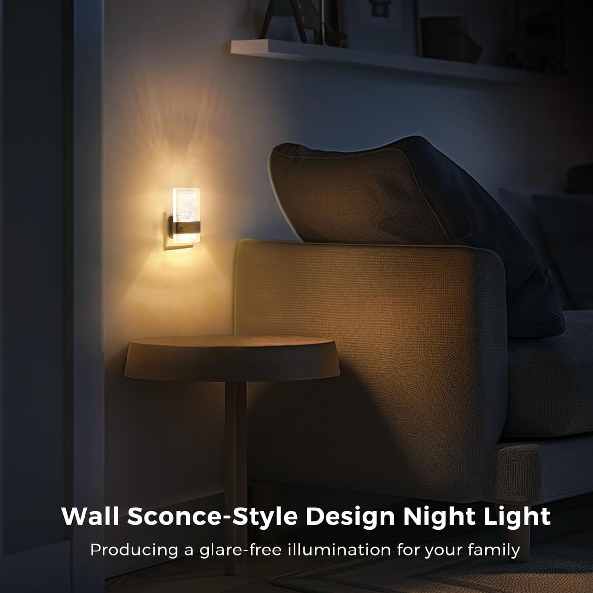 LOHAS-LED Night Light Plug in Wall, Night Light with Dusk-to-Dawn Sensor, 0-100LM Dimmable, Warm White 3000K, Modern Nightlight Plug in Wall for Hallway, Bathroom, Stairway — view 2