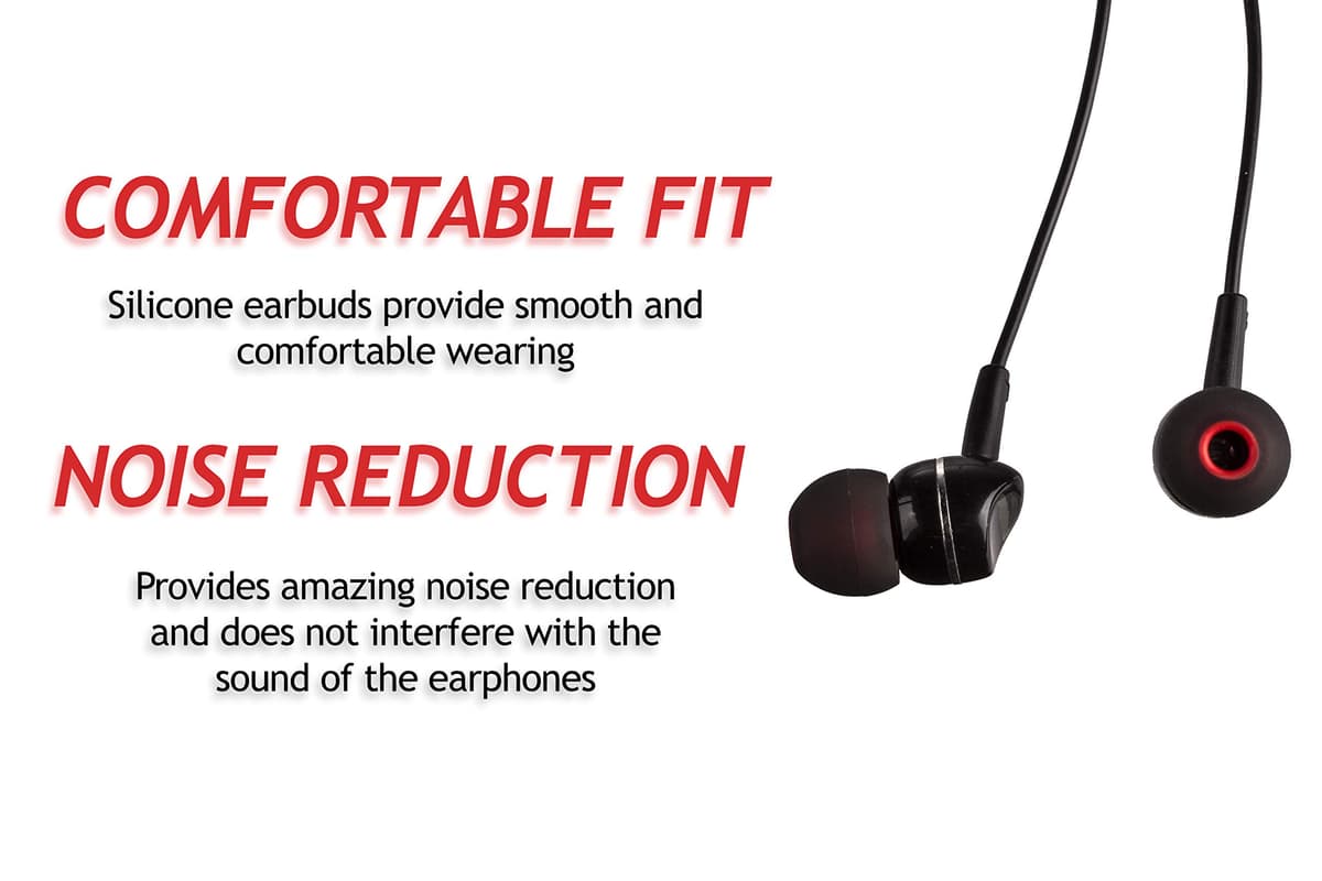 XCESSOR (S/M/L) 6 Pares (12 Piezas) de Reemplazo de Silicona en Auriculares intrauditivos Auriculares de tamaño S/M/L. Reemplazo de Auriculares para Auriculares Populares intrauditivos. Negro/Rojo — view 2