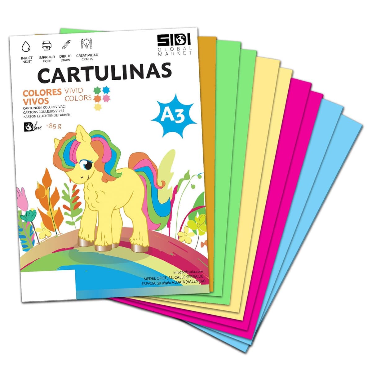 Cartulina A4 Azul Metalizada 230 g Cartulina Brillo Reflectante para Manualidades, Scrapbooking, Impresora Inkjet y Láser, Papel Cartulina Premium Metalizado – SIDI (azul metalizado, 25h) — view 45