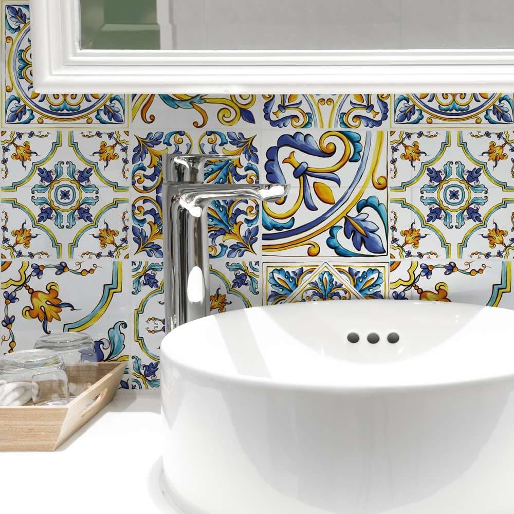 RE-COVERTILES - Pegatinas Azulejos Cocina y Baño Stickers de PVC Impermeables Antiarañazos Decoración de Pared Baldosas Peel and Stick - Modelo 24 Pzas 10x10 cm PS00179 Made in Italy — view 41