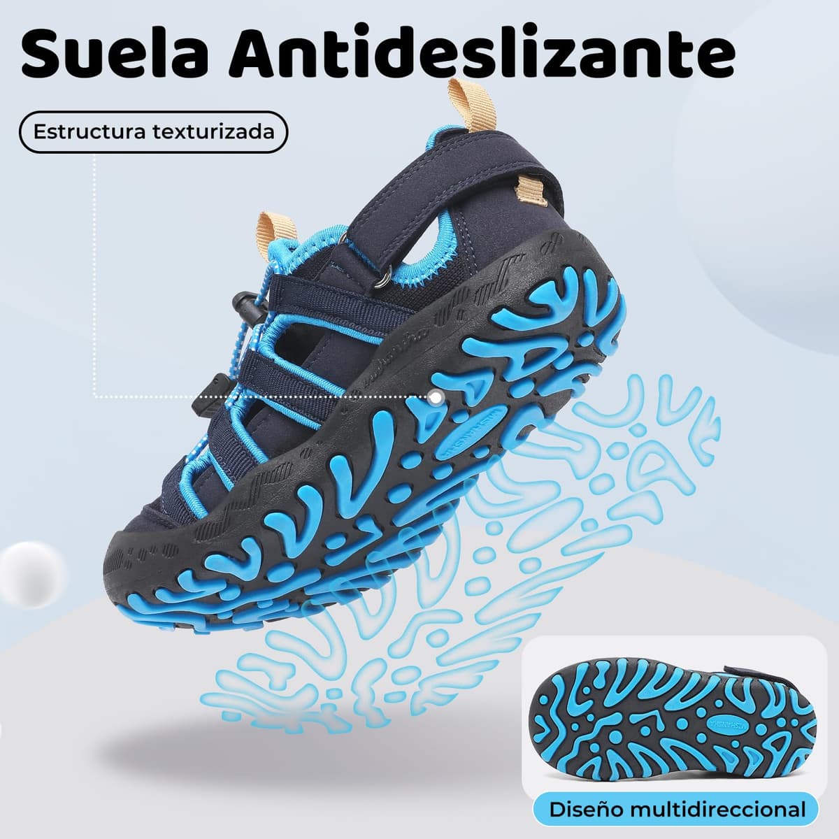 Mishansha Sandalias Deportivas para Niños con Puntera Cerrada Zapatos de Verano para Playa Senderismo Sandalias Tallas 26-38 — view 7