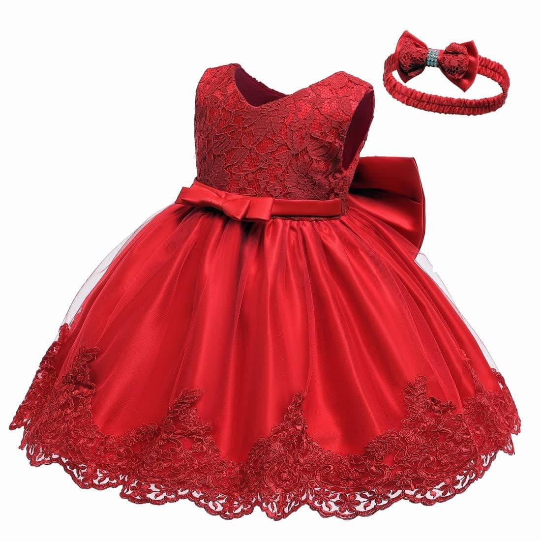 LZH Baby Girls Flower Wedding Dress Toddler Birthday Party Pageant Baptism Christening Tutu Gown Bowknot Dress — view 5