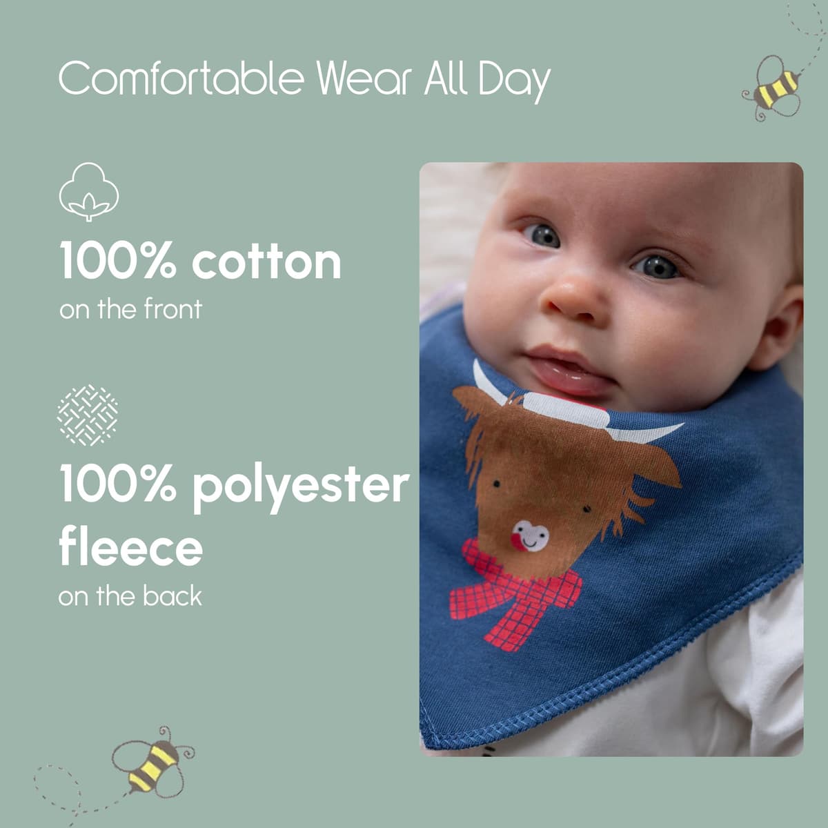 Bandana Dribble Bibs - Cotton Front Baby Bibs Newborn to 24 Months - Newborn Baby Gifts - Bibs For Comfortable Kids — view 94