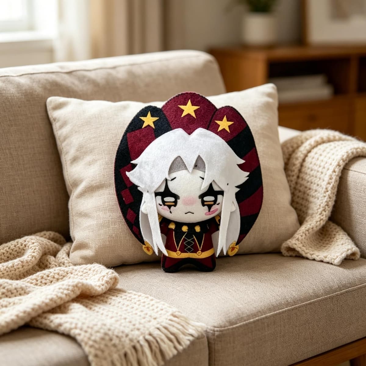 The Freak Circus Plush Toy Freak Circus Pierrot Plush Cartoon Character Doll Soft Plushies Pillow Stuffed Figure for Game Fans (Pierrot-10 cm) — view 5