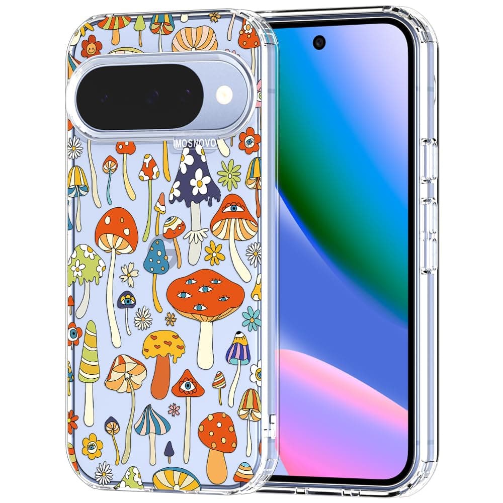 MOSNOVO Case for Google Pixel 9 & Pixel 9 Pro, [Buffertech 6.6ft Military-Grade Drop Protection] [Anti Peel Off Tech] Clear TPU Bumper Phone Case Cover Design - Eucalyptus — view 16
