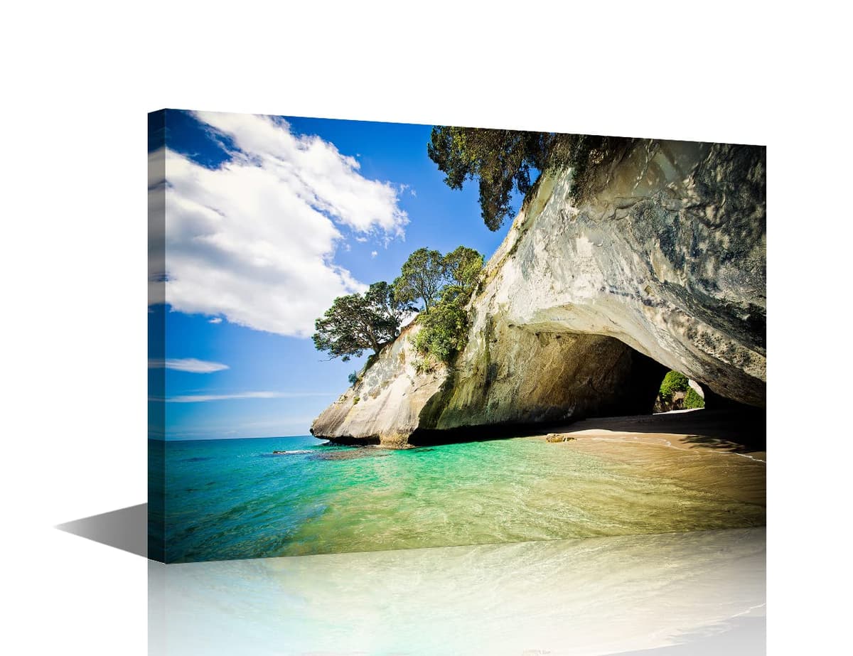 Wall Art for Living Room Beach Canvas Art Wall Decor Blue Sea Sunset Pictures Print on Canvas Natural Landscape Painting Seascape Artwork Stretched Framed Ready to Hang 12x18inch — view 46