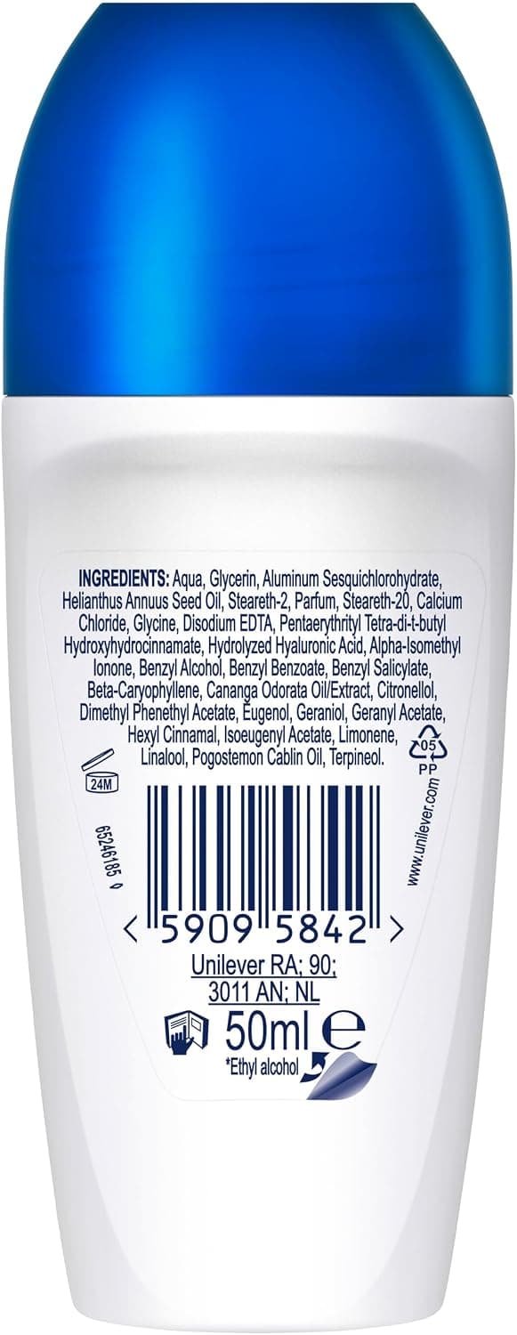Dove Advanced Care Desodorante Roll-On 48h Original Sin Alcohol para Mujer, con Aceite Nutritivo 100% Natural y Antitranspirante, Pack de 6 x 50 ml — view 2