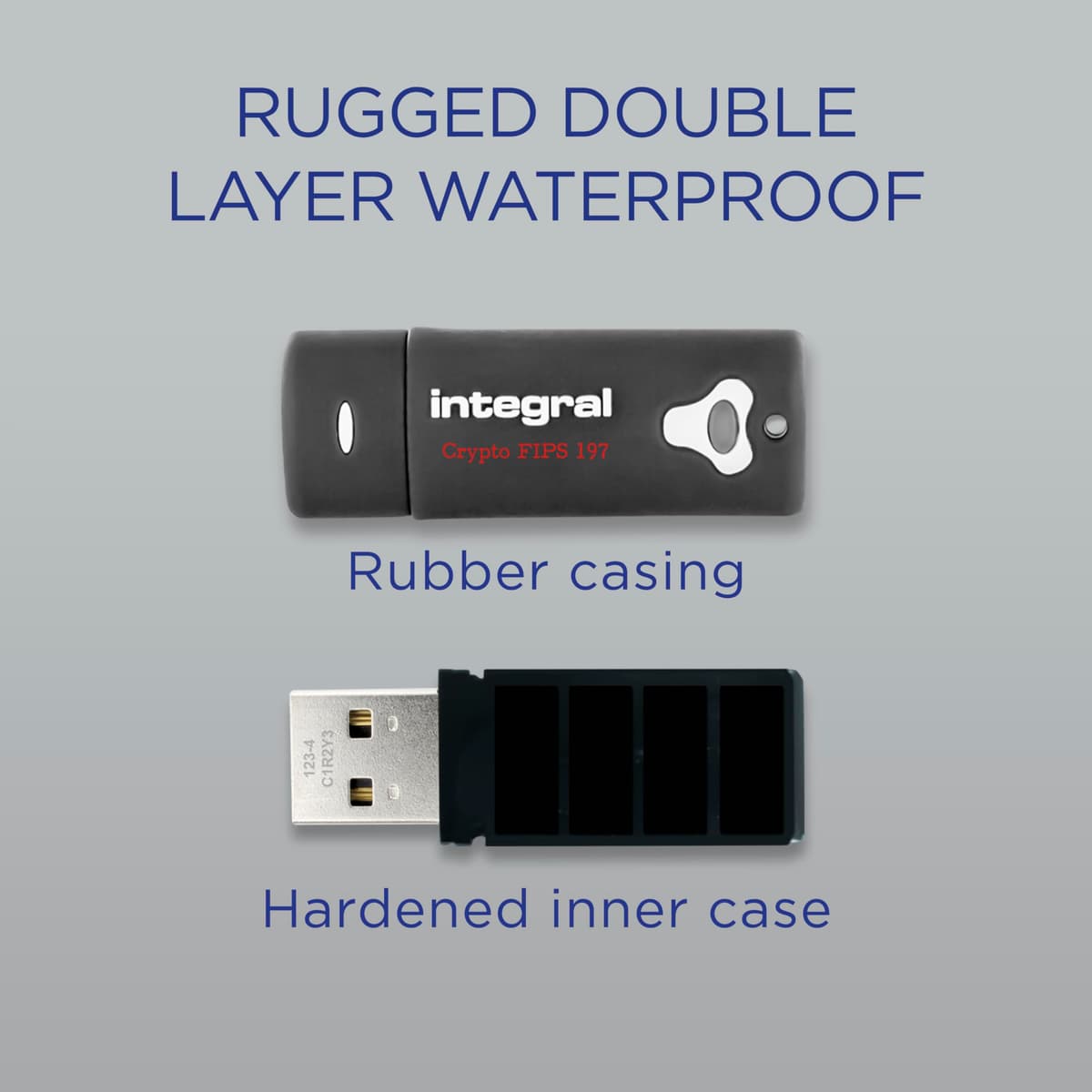 Integral 64GB Crypto-197 256-Bit Hardware Encrypted 3.0 USB Secure Flash Memory Drive - Certified to FIPS 197, Protection & Rugged Double-layer Waterproof Design XTS- AES — view 5